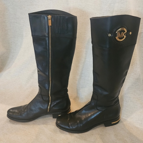 MK Michael Kors black Leather Boots, Size 8M - Picture 2 of 13